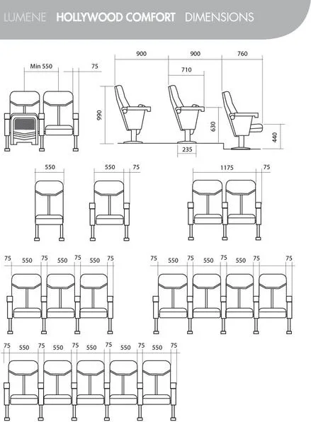 Lumene Hollywood Comfort V2 (lot de 2) Fauteuils cinéma