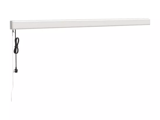 Auvent rétractable jaune et blanc 4,5x3 m tissu et aluminium