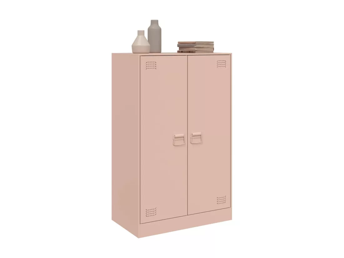 Buffet rose 67x39x107 cm acier