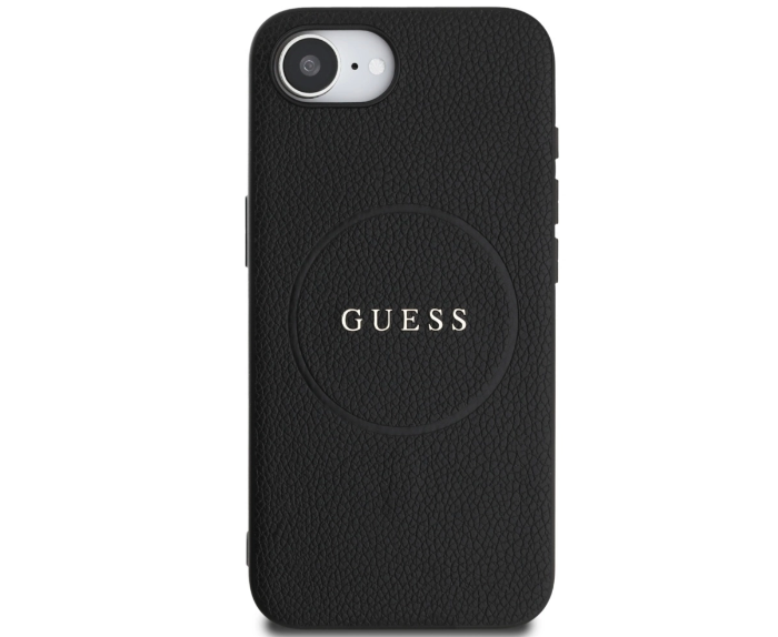 iPhone 16e MagSafe Leder Hardcase Hülle Grained Ring (GUHMPSE4PGHSMMK) - Schwarz