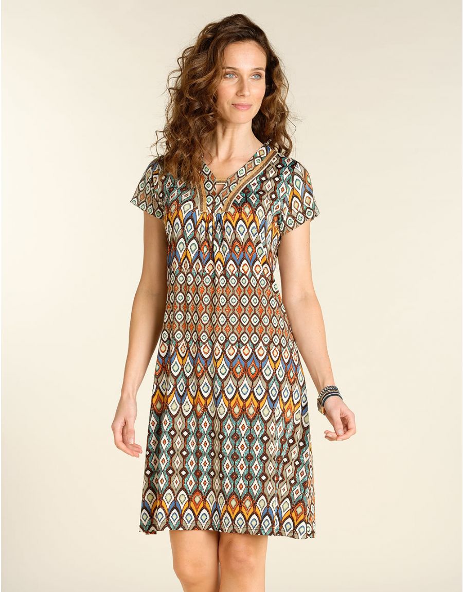 Robe trapèze imprimé 70's