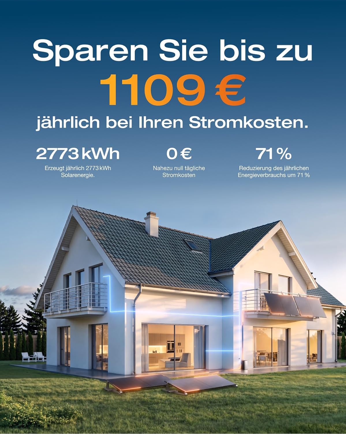 ECOFLOW Stream Ultra 1,92kWh 0% VAT, Balkonkraftwerk mit Speicher, 4 MPPT 2800W Solareingang, 2300W Dual AC-Anschlüsse, Kleine Verpackungsmängel, Produkt unbenutzt(Generalüberholt)