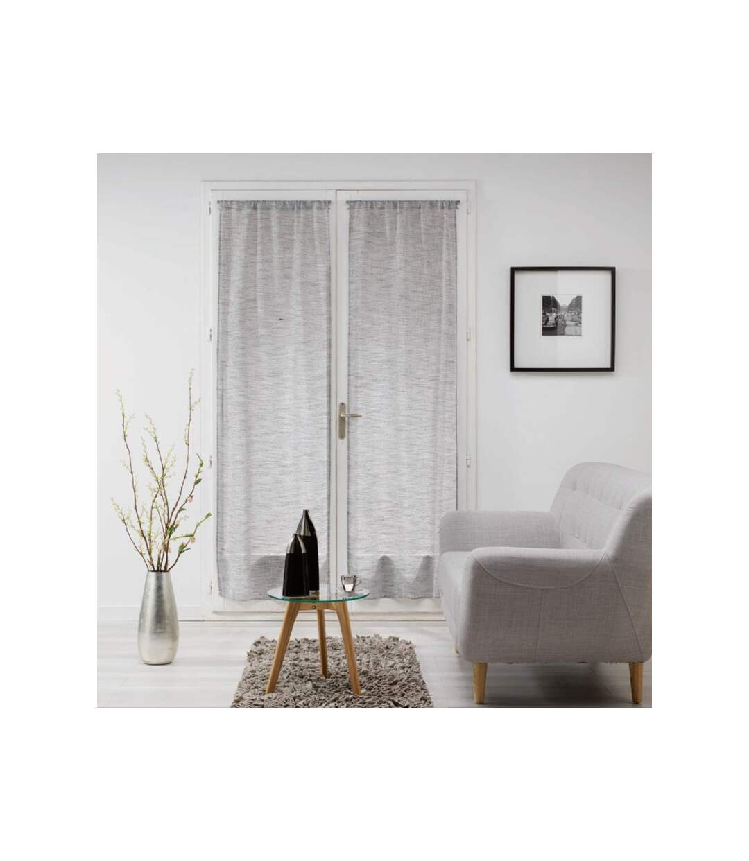 Paire de Voilages Milza 70x200cm Anthracite