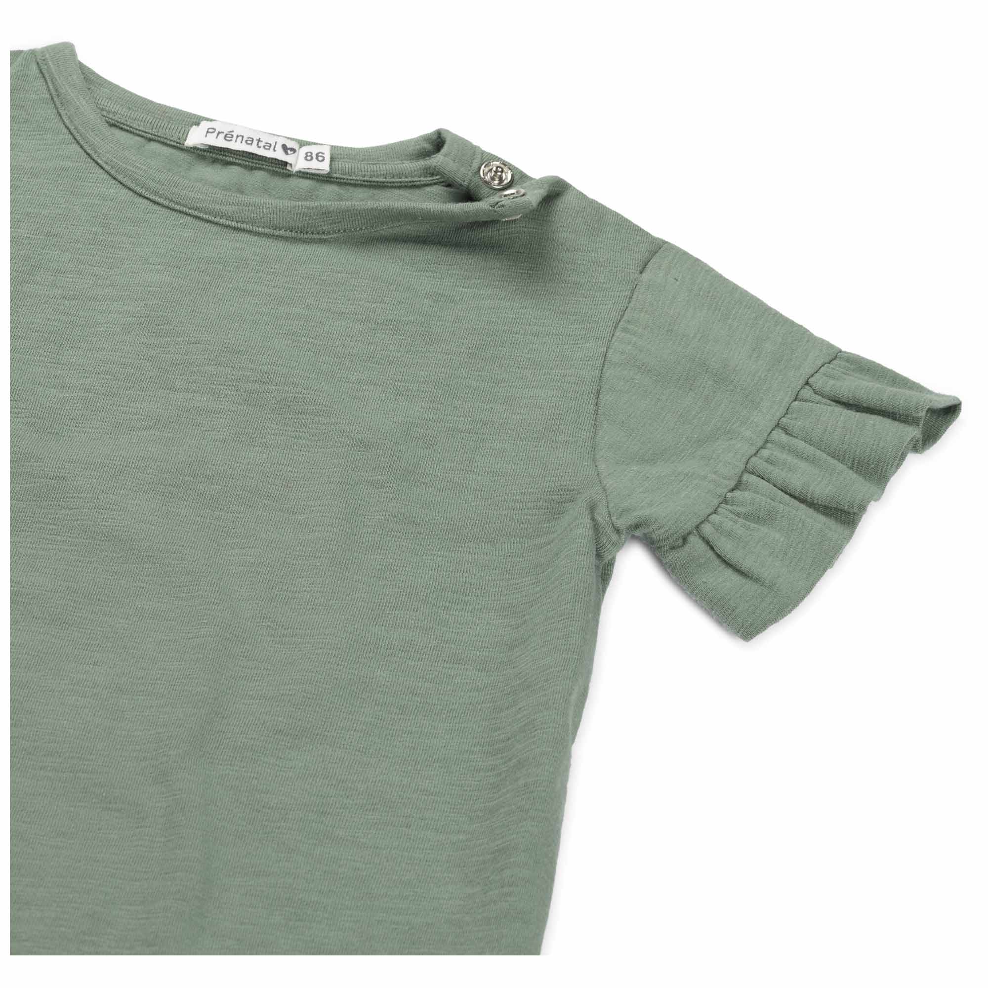 Prénatal baby shirt korte mouwen effen groen