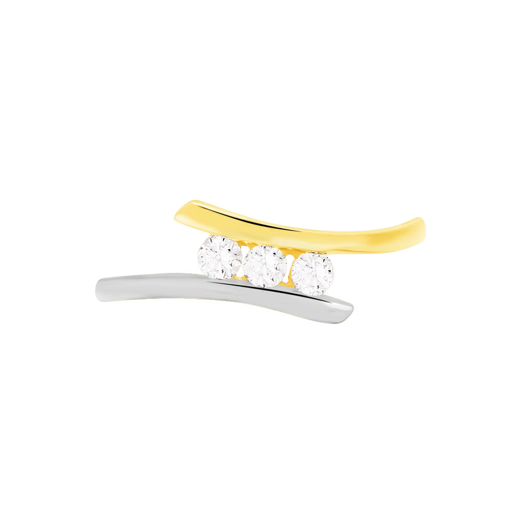 Bague Ashmitha Or Bicolore Oxyde De Zirconium