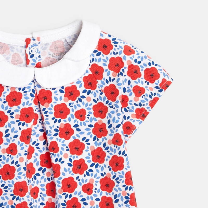 Blouse coquelicots rouge bébé fille
