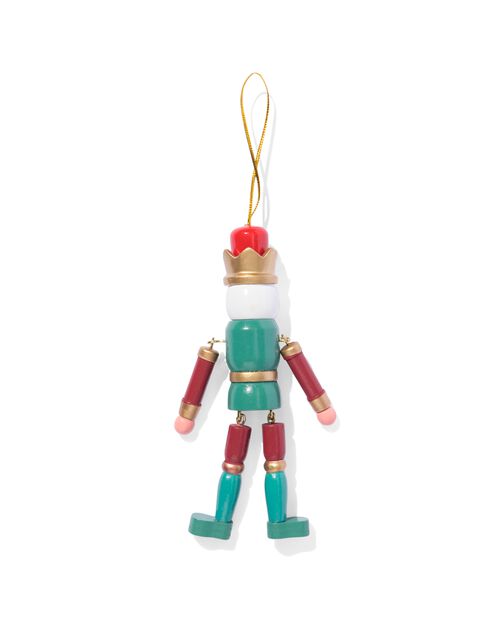 Suspension de Noël en bois casse-noix rouge