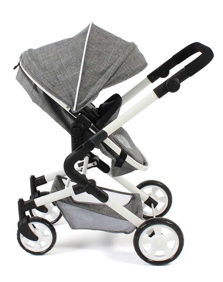 Kombi-Puppenwagen LIA – BIG HEART in jeans grey