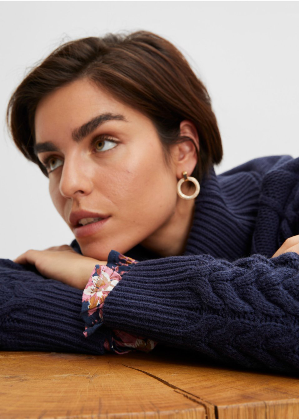 Pull col roulé