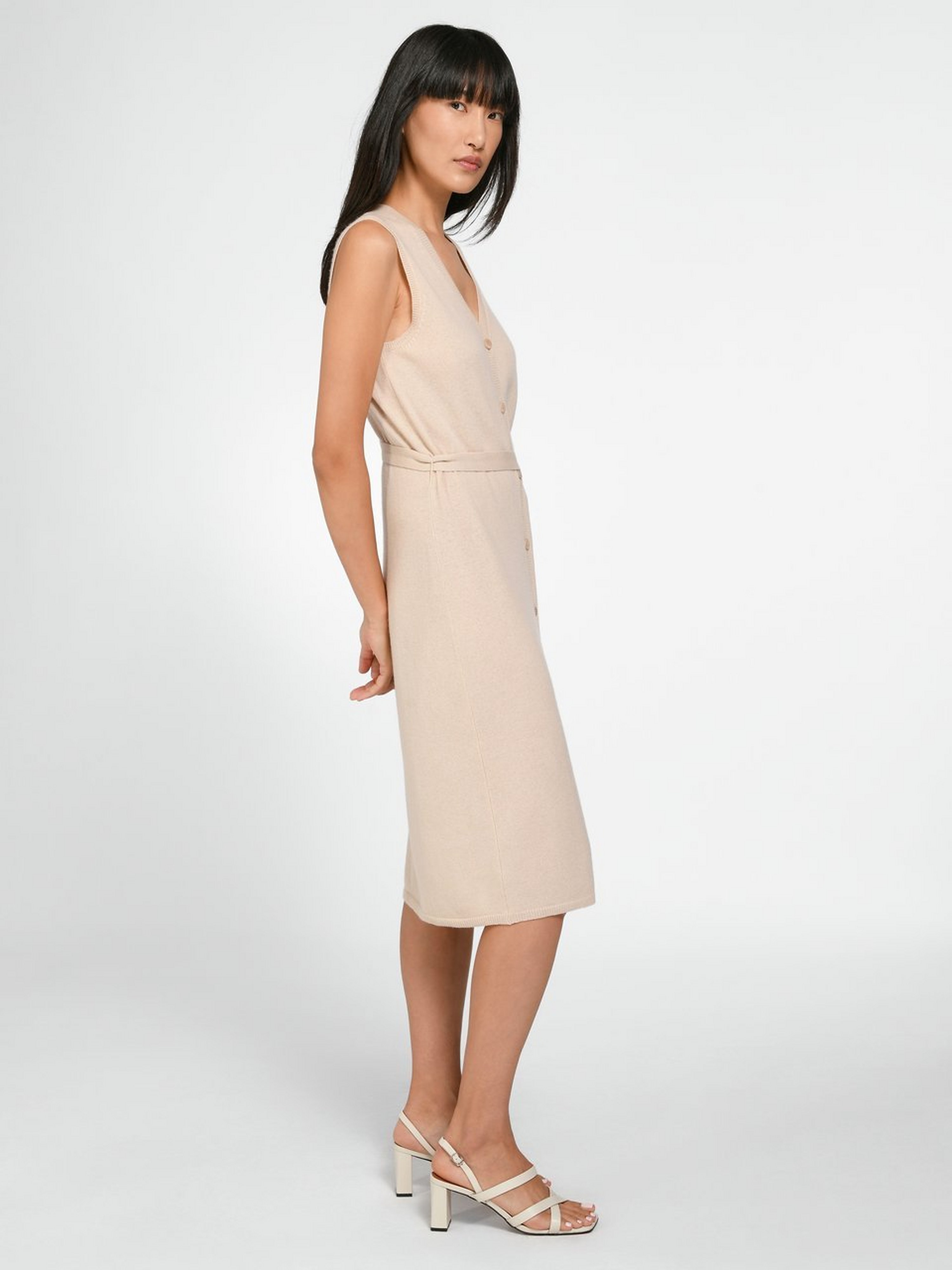 Ärmelloses Strickkleid aus Schurwolle und Kaschmir