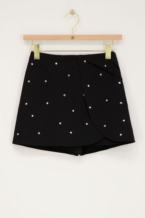 Zwarte skort met studs all-over