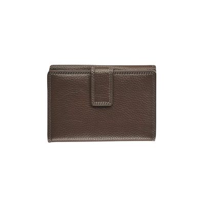 Porte-monnaie fermeture à bouton avec 4 poches fenêtres Dakota - brun - label M