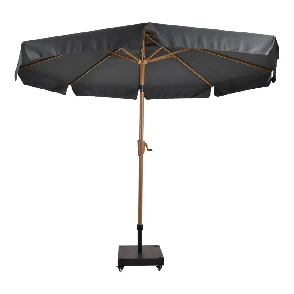 Les - Parasol Libra houtlook Ø3mtr - grijs