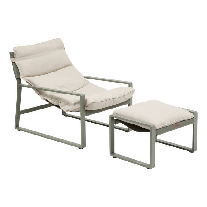 Fauteuil relax de jardin LAMBINIO Beige / Vert laurier