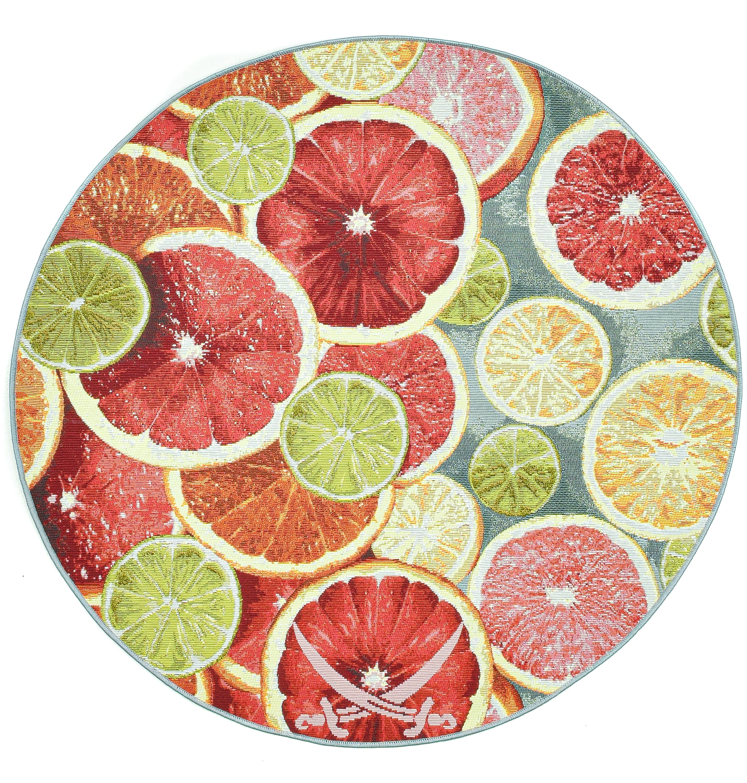 Sansibar Teppich »Rantum Beach 003« rund 5 mm Höhe Flachgewebe, modernes Sommer Design, In- und Outdoor geeignet