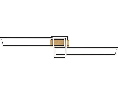 LED plafondlamp CCT dimbaar 55W 4400 lm 2700-5000 K 10,5x104x9 cm zwart + afstandsbediening + nachtlampfunctie + timer