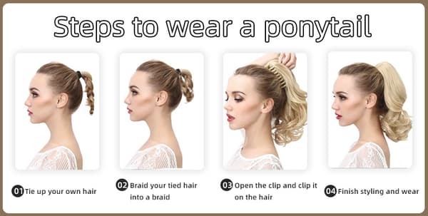 INF Golden Wavy Clip-in Hestehale hårforlengelse