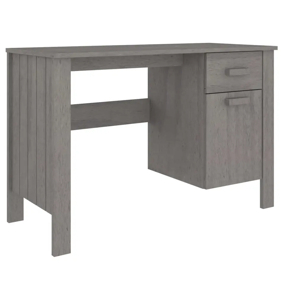 vidaXL - Bureau - Grijs - Grenenhout