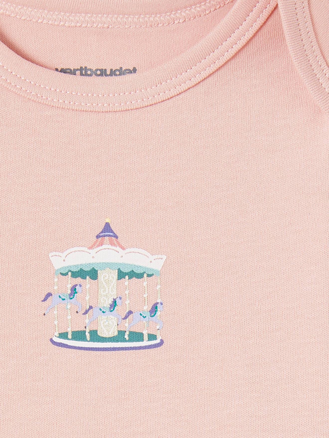 Conjunto de 5 bodies de manga comprida para bebês com cavas americanas, rosa claro bicolor/multicolorido