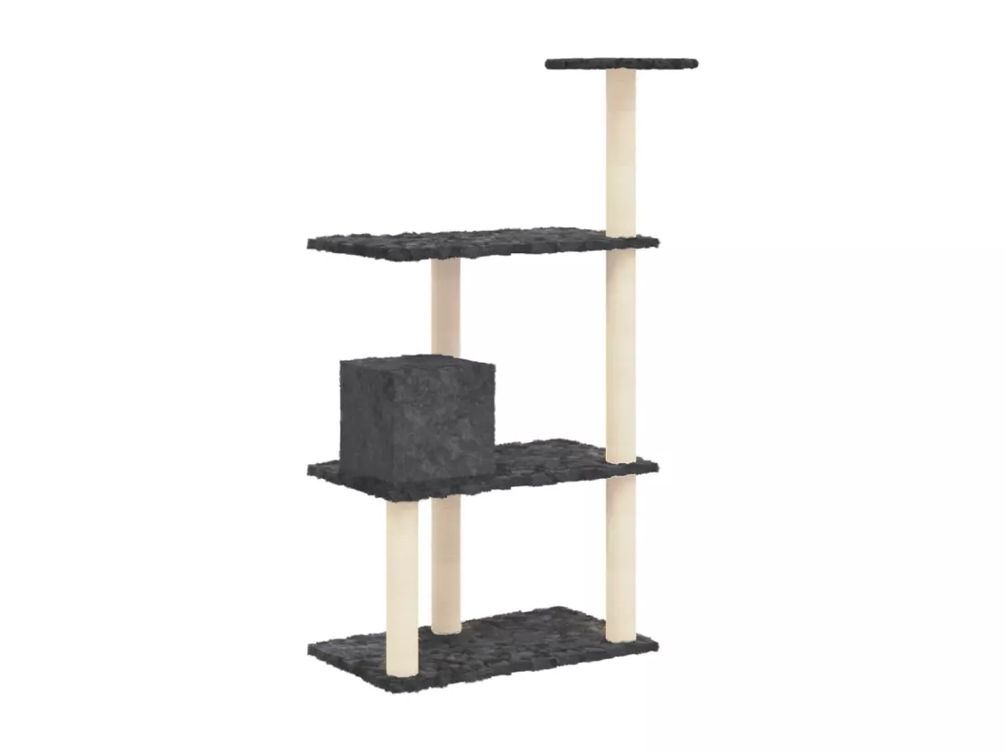 Arbre à chat avec griffoirs en sisal Gris foncé 119 cm