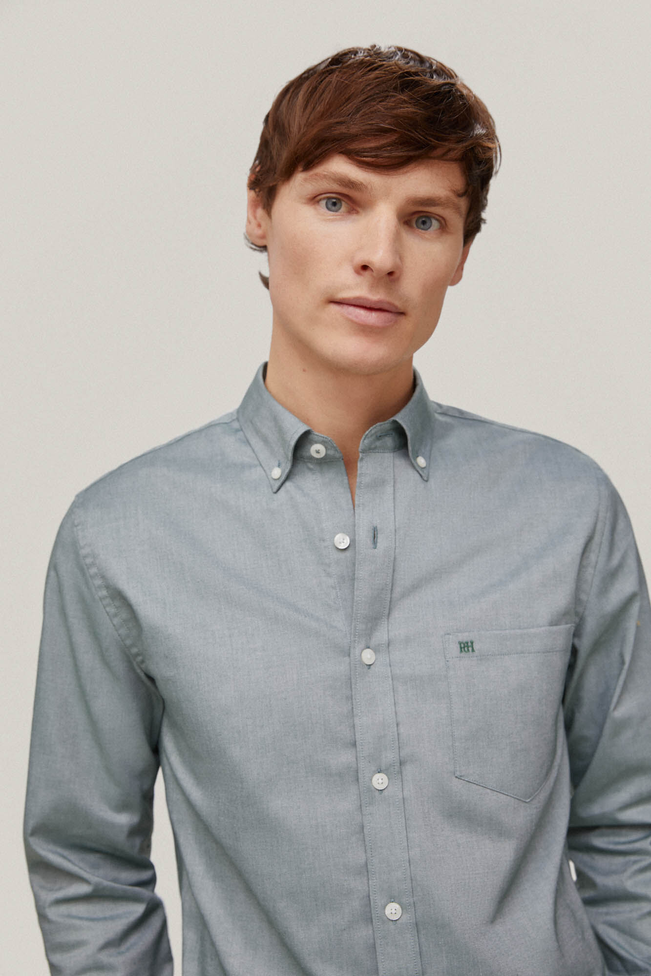 Camisa Oxford lisa, sem necessidade de passar a ferro - Verde