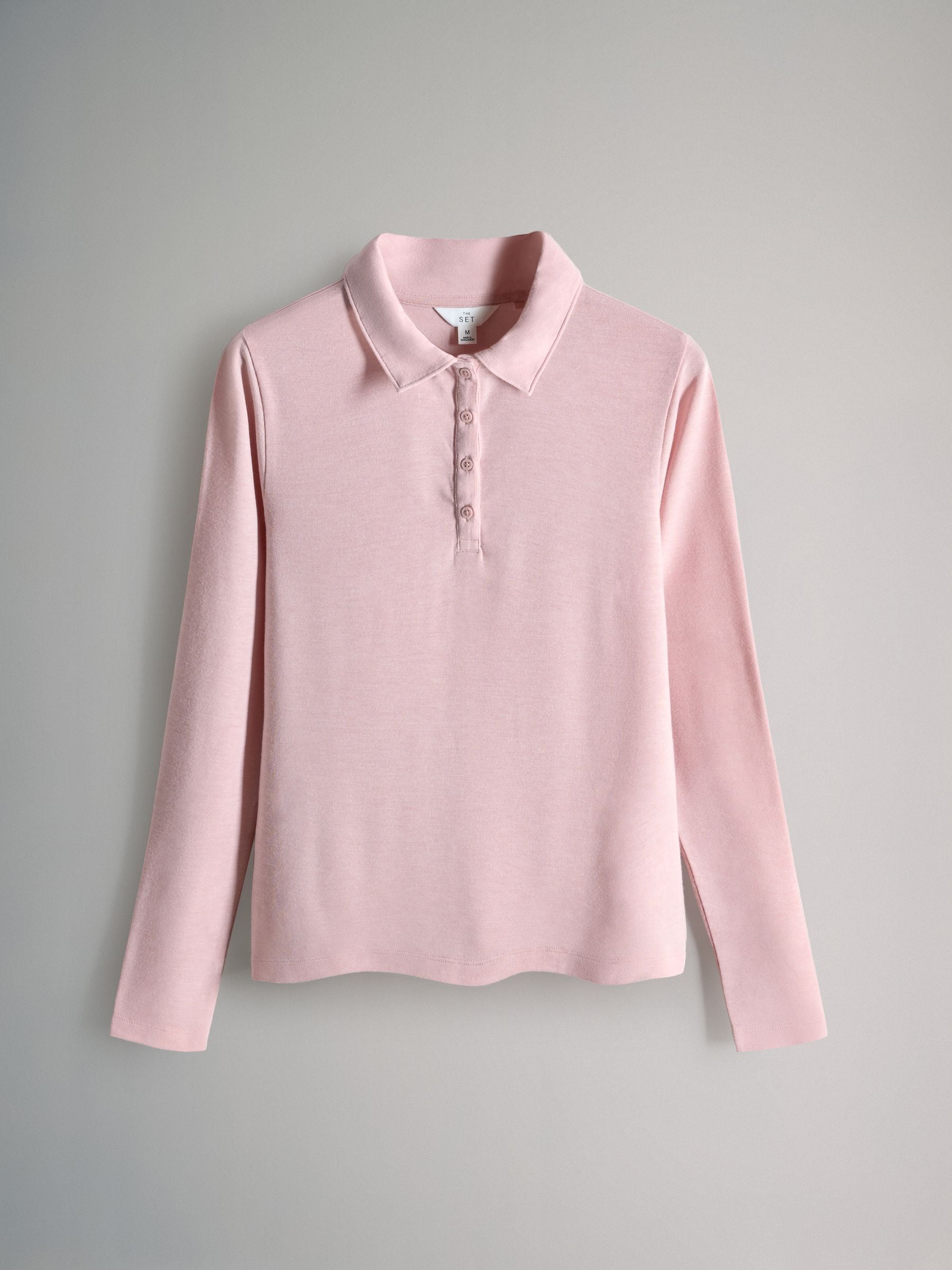 Bruin/roze/crèmekleurig - The Set 3 Pack Long Sleeve 100% Cotton Slub Polo T-Shirts