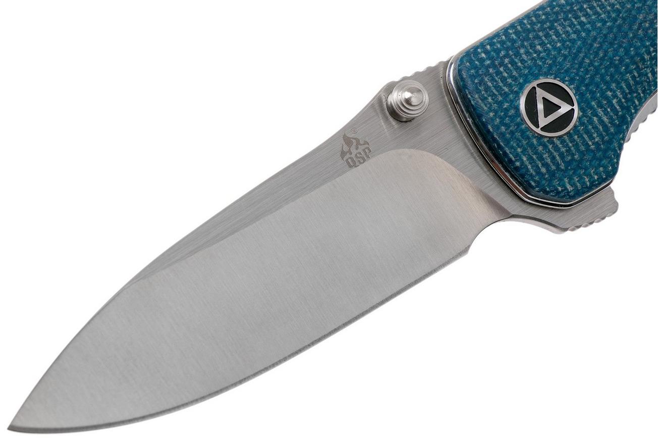 QSP Knife Hawk QS131-I Blue Micarta zakmes
