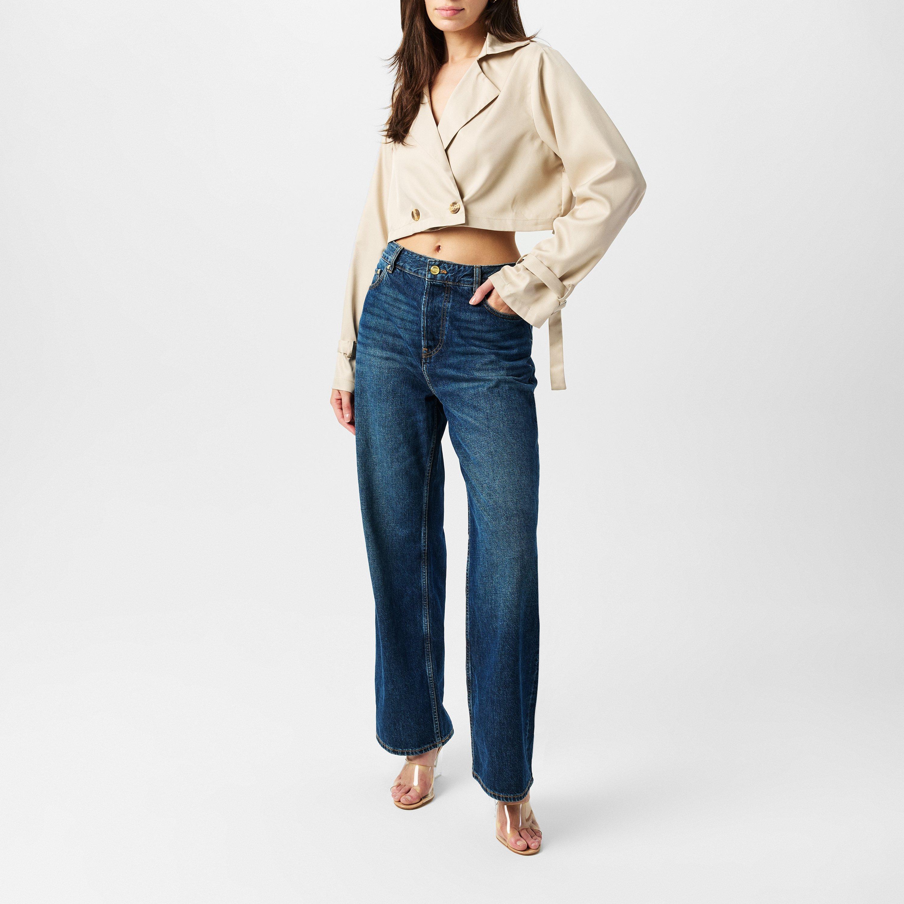 Missy Empire ME Oversized Cropped Trench Womens