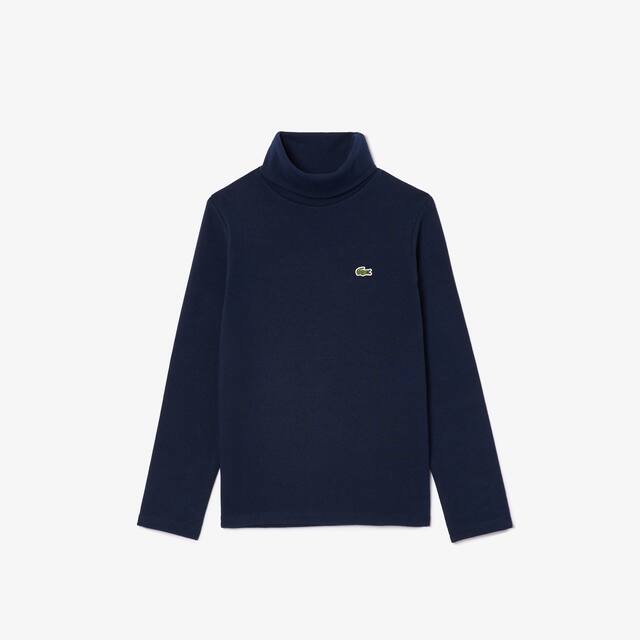 T-shirt manches longues à col roulé en coton T-Shirts & Chemises - Bleu - Lacoste - Garçon