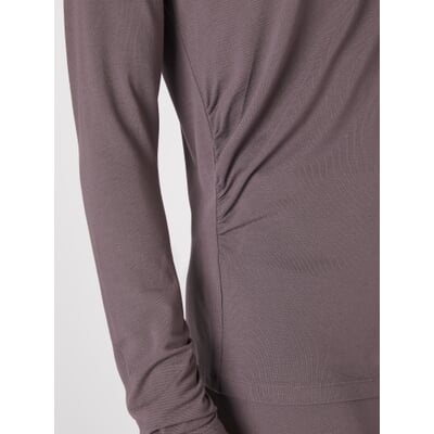 Damen-Viskoseshirt Piqué, Grauviolett