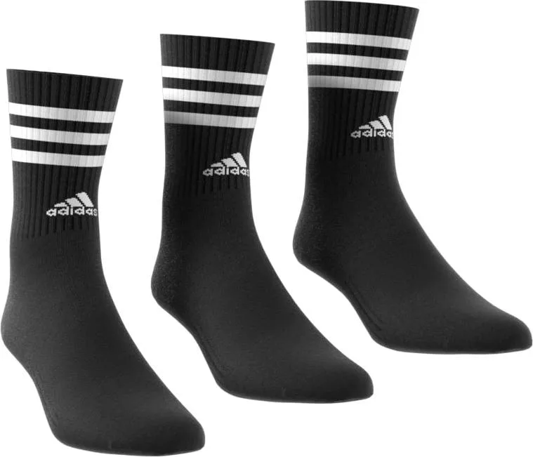 Adidas Unisex 3-Stripes Cushioned Sportswear Crew Socks 3-Pairs Black/White
