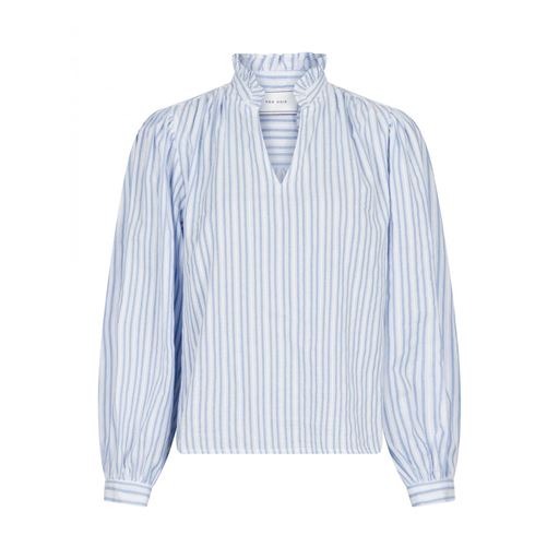 Neo Noir Johanna Stripe Bluse, Light Blue, 42