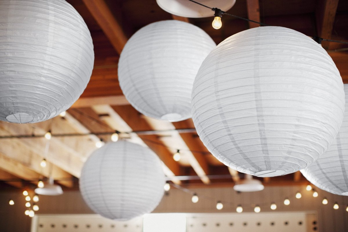 Witte Lampion Rond 35cm