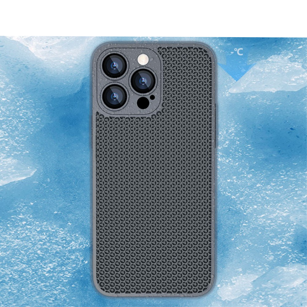 iPhone 14 Pro Max Hybrid Hardcase Hülle im Waben Design mit Kameraschutz - Violett