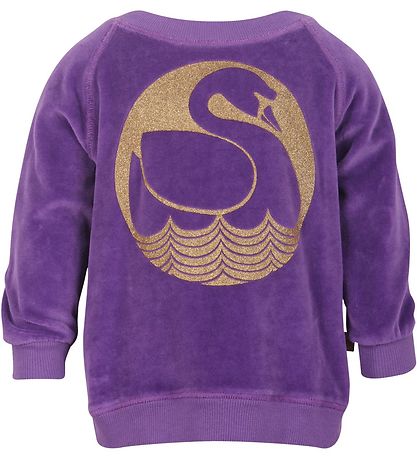 Danef? Velour Sweatshirt - Lilla m. Guldsvane