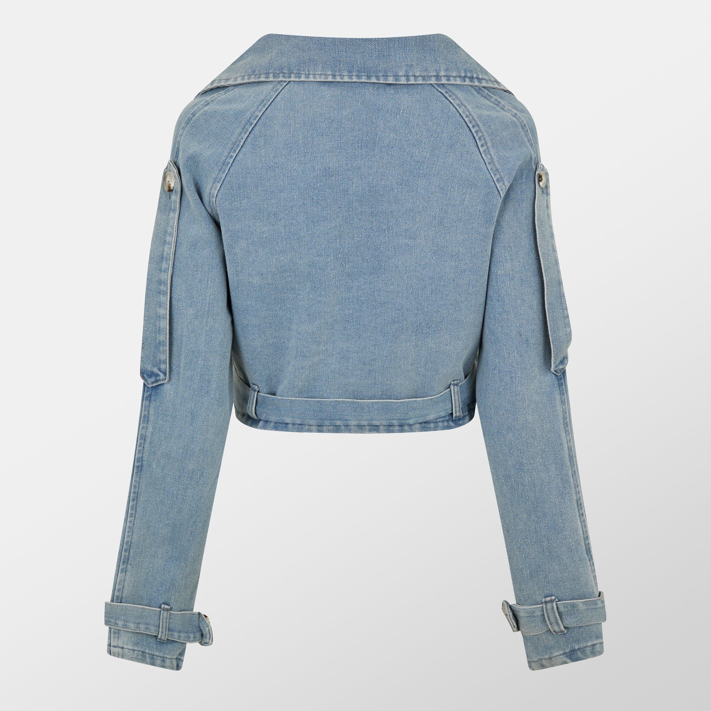 Missy Empire ME Denim Oversized Biker Jacket Womens