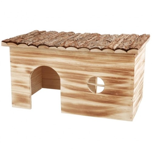 gaiola marrom para coelhos ao ar livre
