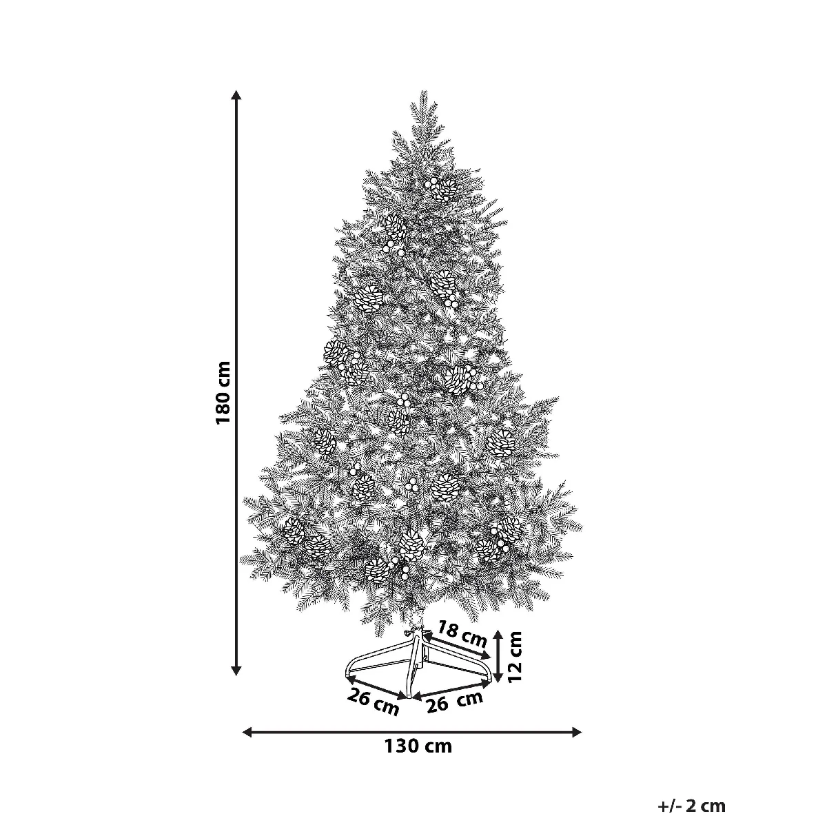 Beliani Sapin DENALI 180 cm - Vert