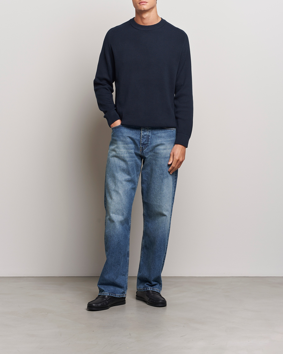 NN07 Kevin Cotton Knitted Sweater Navy Blue