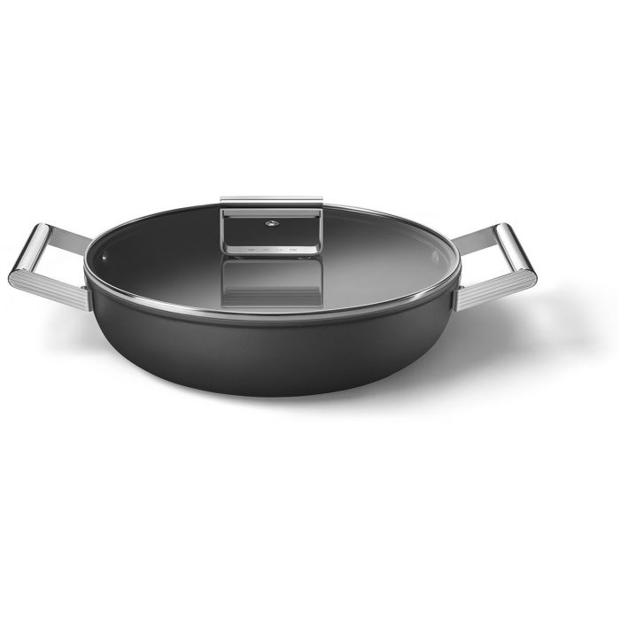 SMEG Schmorpfanne mit Deckel 28 cm CKFD2811BLM Schwarz
