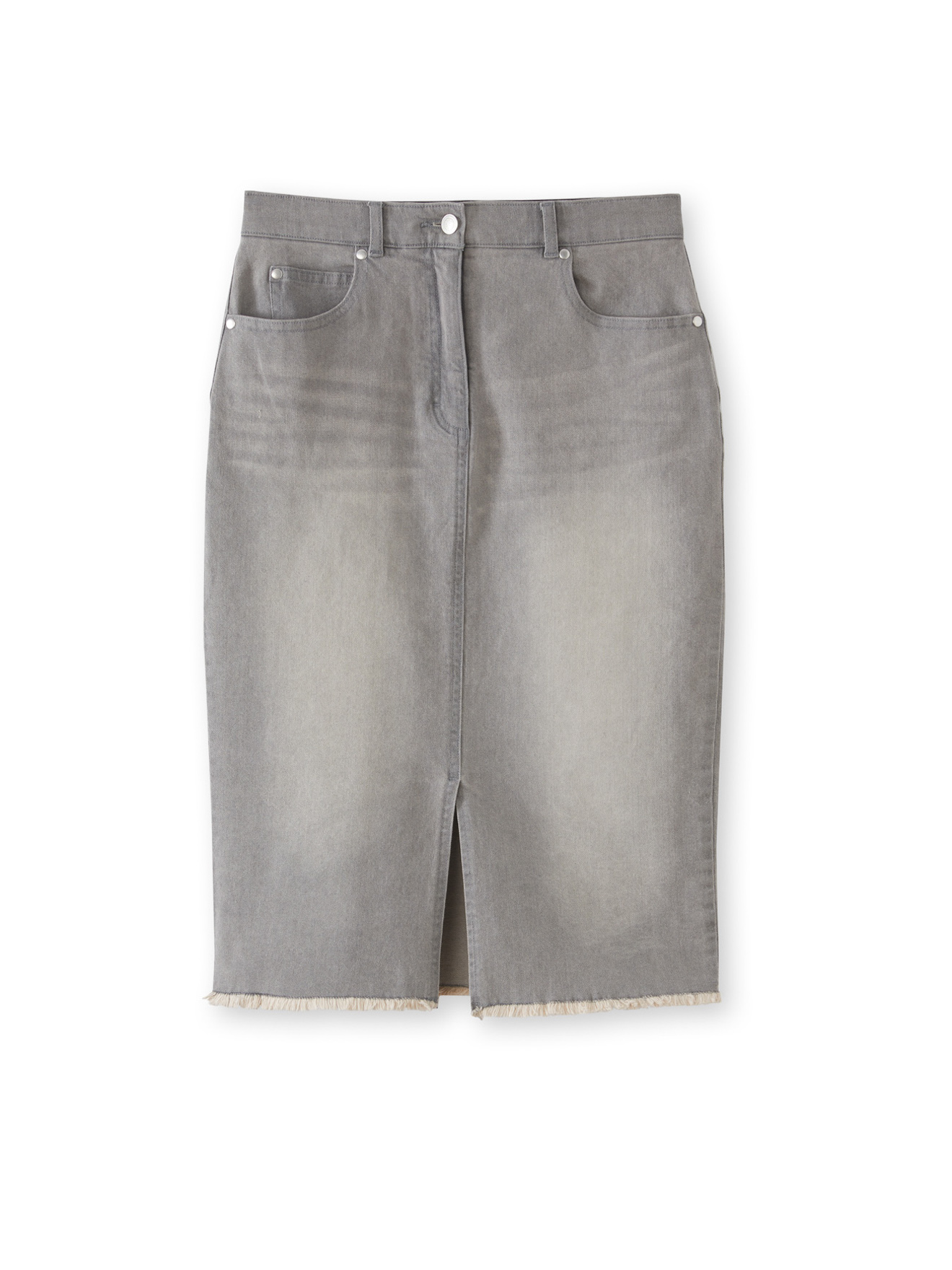 Jupe droite en denim extensible