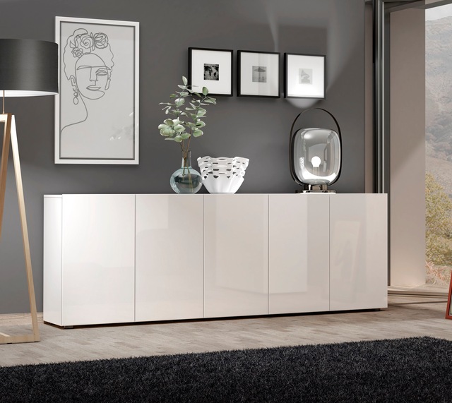 INOSIGN Sideboard »Mister« Kommode, komplett Hochglanz lackiert, Breite (B/H): 225/80 cm