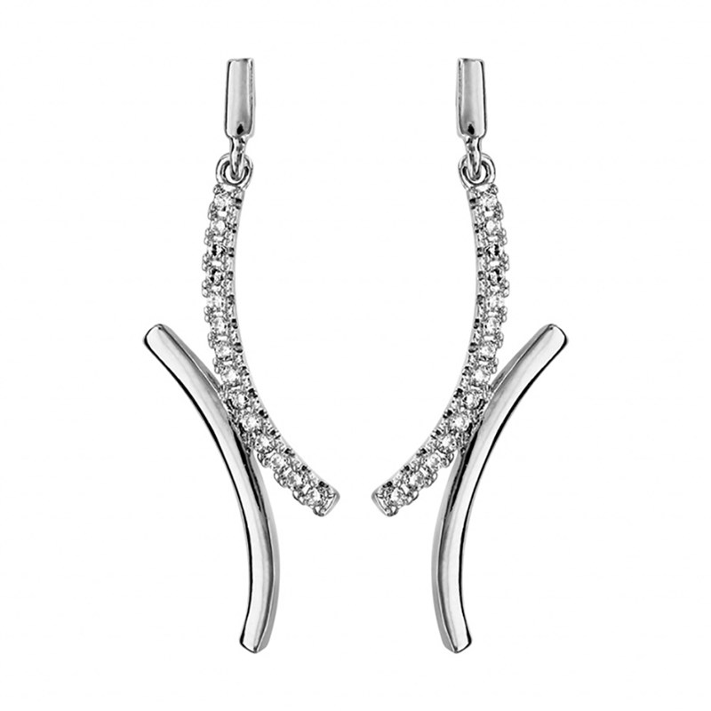 Boucles d'oreilles croisées - Argent