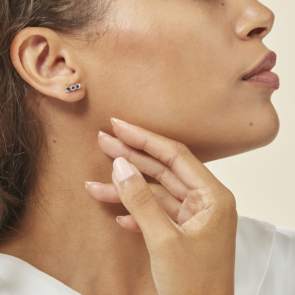 Boucles D'oreilles Pendantes Ondina Argent Blanc Oxyde De Zirconium