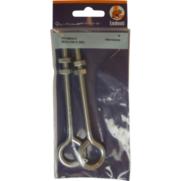 Ledent oogbout verzinkt M8x100 mm (2 stuks)
