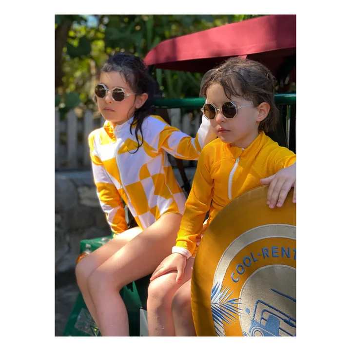 Juillet Juillet Maillot de Bain Anti-UV Matière Recyclée Géométrique | Jaune