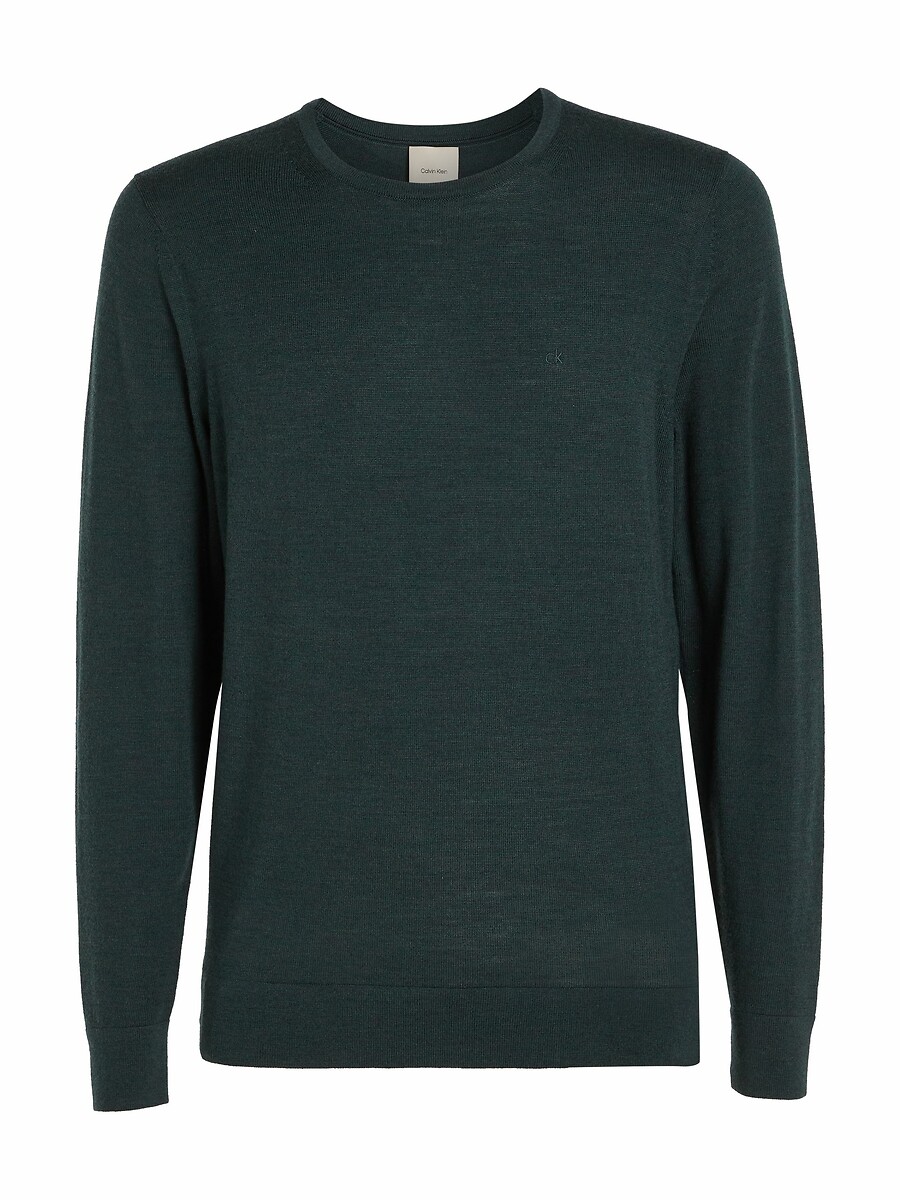 CALVIN KLEIN<br>Suéter de lã com gola redonda