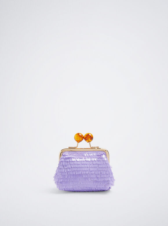 Porta-moedas de lantejoulas - Violeta