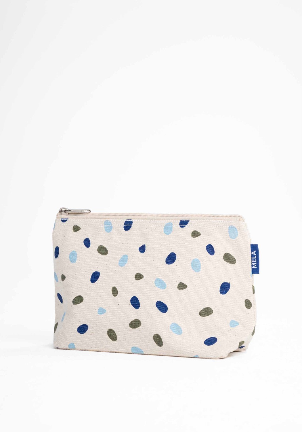 Mela Grosse Kosmetiktasche Big Pouch Greige/Blue Dots Print