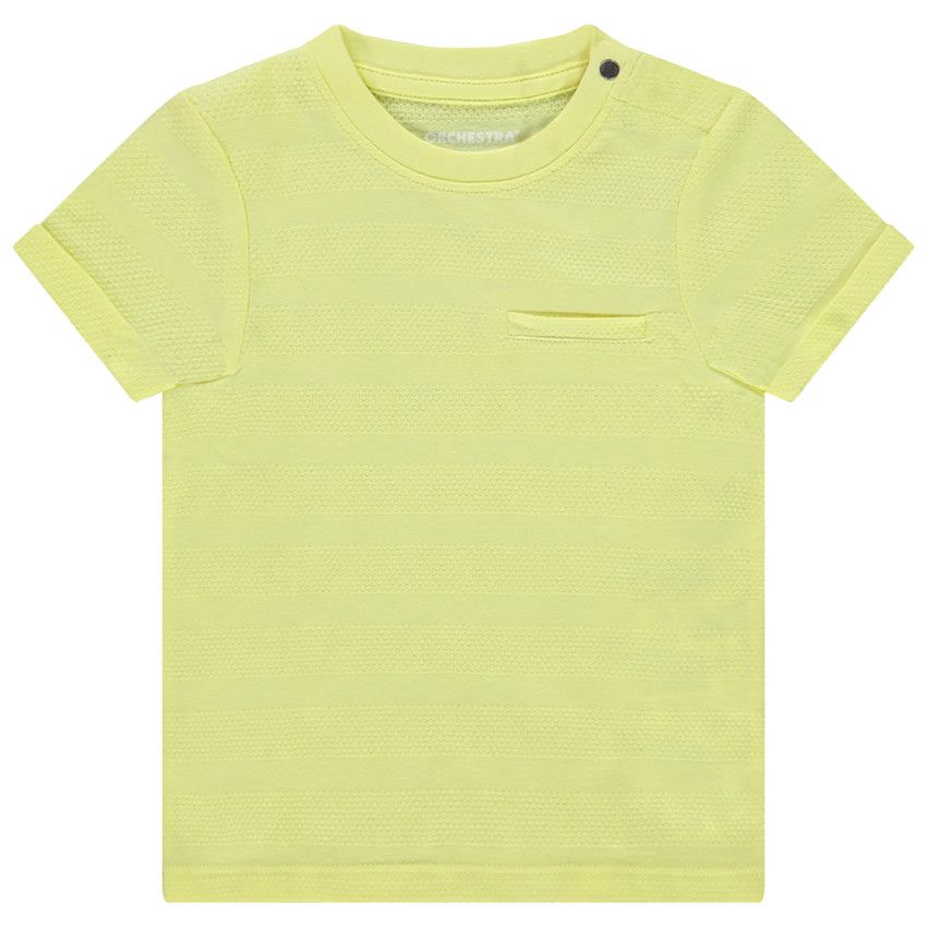 T-shirt manches courtes uni effet texturé pour bébé garçon - Jaune